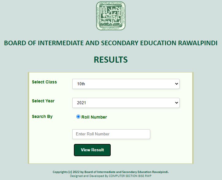 Rawalpindi Board 10th Class Result